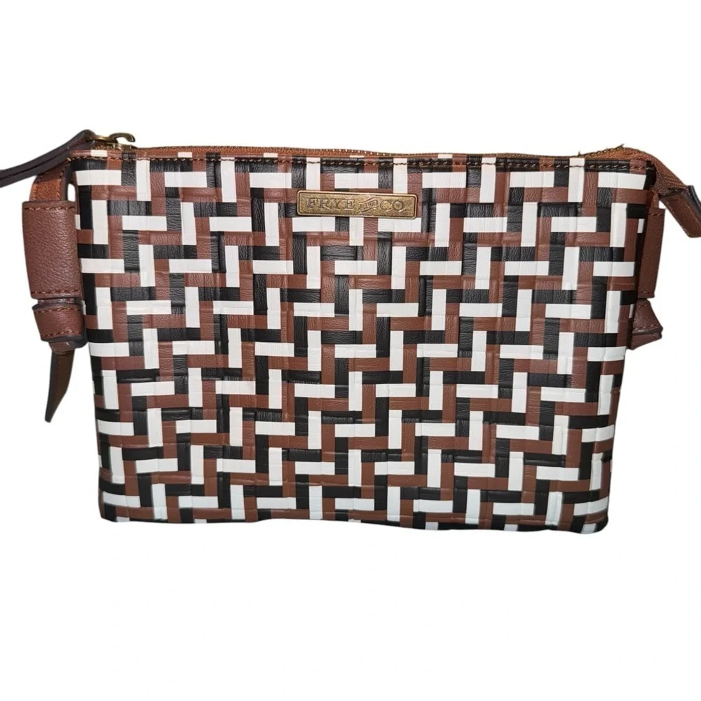 FRYE & CO Multicolor Embossed Woven Braided Crossbody Handbag Bag